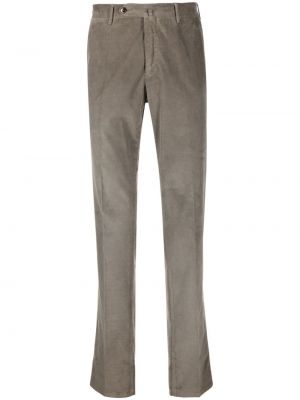 Velurové rovné kalhoty Pt Torino šedé