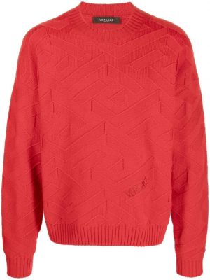 Вълнен пуловер Versace червено