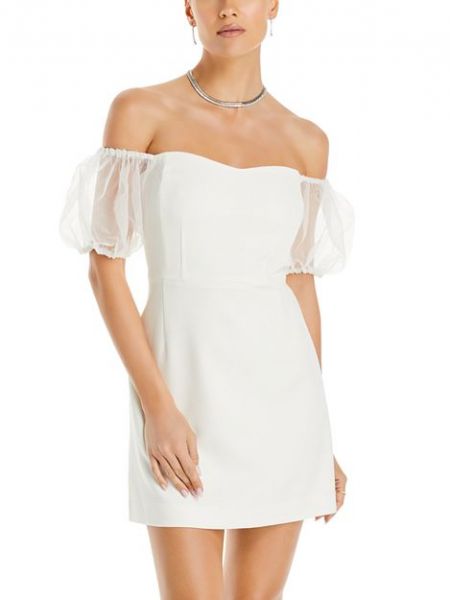 Платье с пышными рукавами French Connection белое