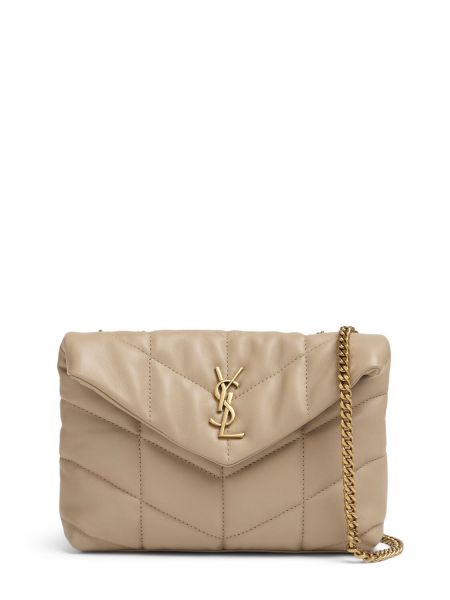 Læder farvet taske Saint Laurent beige