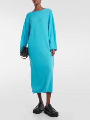 Midi obleka iz kašmirja Lisa Yang modra