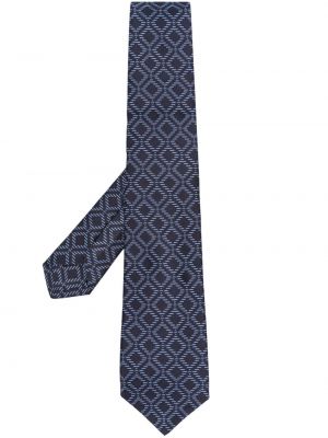 Cravatta con motivo geometrico Kiton blu