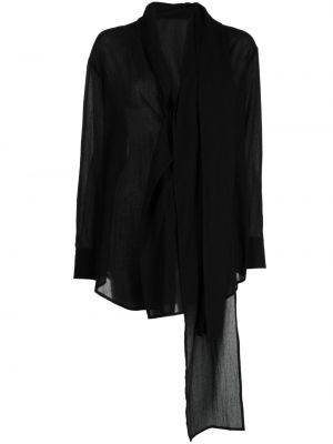 Átlátszó sifon blúz Yohji Yamamoto fekete