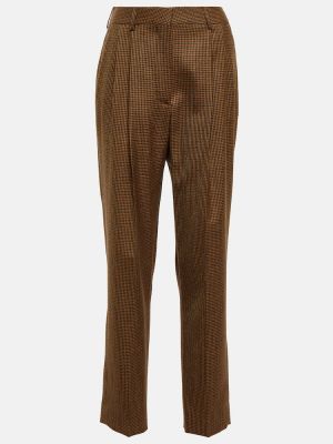 Proste spodnie z wysoką talią wełniane Blazã© Milano beżowe