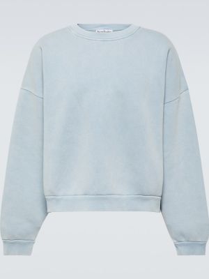 Kokvilnas džemperis bez kapuces džersija Acne Studios zils