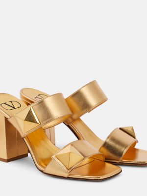 Sandale din piele Valentino Garavani auriu