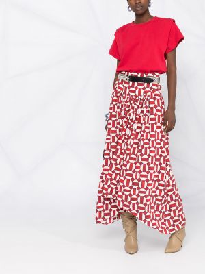 Falda con estampado con estampado geométrico Isabel Marant rojo