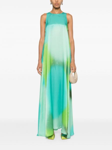 Hedvábné šaty s abstraktním vzorem Gianluca Capannolo zelené