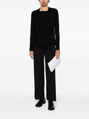 Woll top mit drapierungen Yohji Yamamoto schwarz