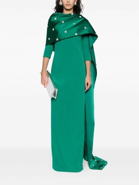 Drapiruotas maksi suknelė Safiyaa žalia