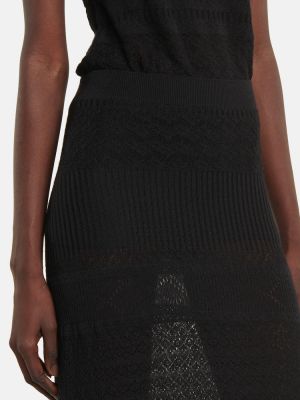 Svilena vunena maksi suknja od kašmira Chloé crna