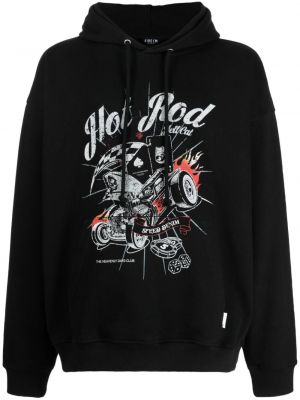 Pamučna hoodie s kapuljačom s printom Five Cm crna