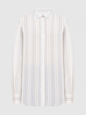Біла смугаста шовкова сорочка Loro Piana