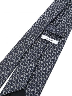 Žakárová hedvábná kravata Lardini modrá