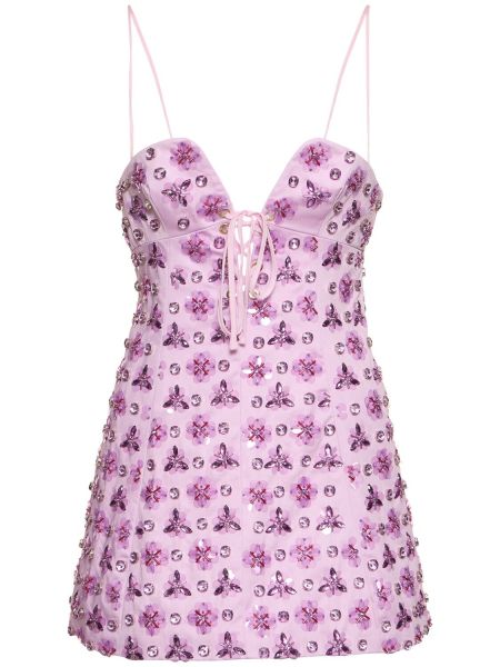 Bavlněné saténové mini šaty Des Phemmes