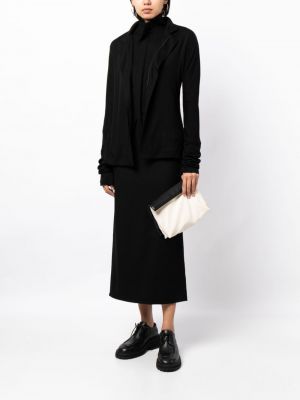 Vlněný kardigan na zip Yohji Yamamoto černý