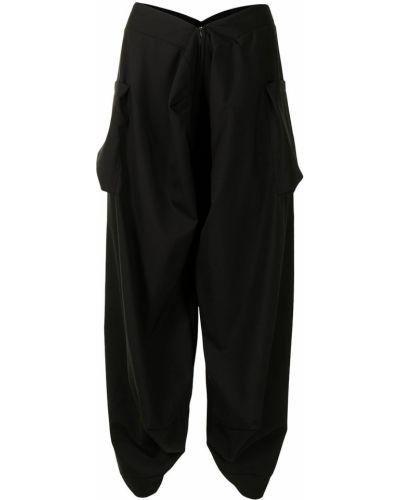 Pantalones drapeados Yohji Yamamoto negro