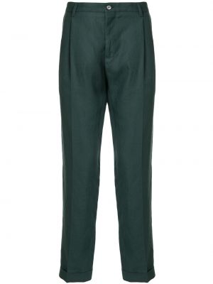 Ленени прав панталон Dolce & Gabbana зелено