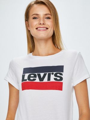 Koszulka z krótkim rękawem z nadrukiem Levi's biała