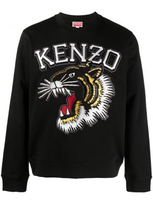 Sweat en coton et imprimé rayures tigre Kenzo noir