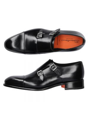 Zapatos monk de cuero Santoni negro