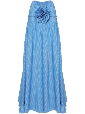 Pamučna maksi suknja s cvjetnim printom Carolina Herrera plava