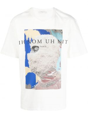 Bavlněné tričko s potiskem Ih Nom Uh Nit bílé