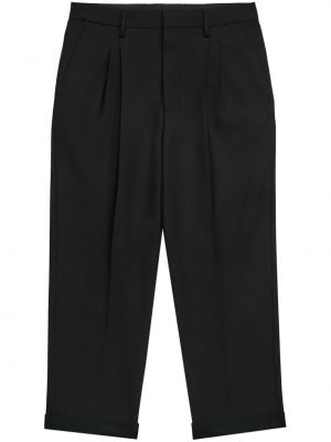 Plisované rovné kalhoty Ami Paris černé