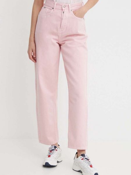 Różowe jeansy z wysoką talią Pepe Jeans