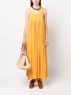 Drapované dlouhé šaty Ballantyne žluté