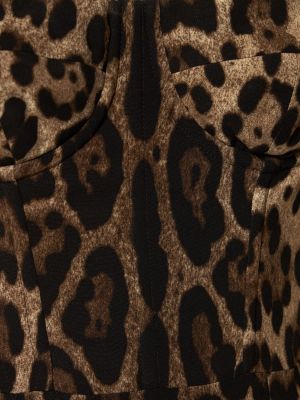 Leopárdmintás midi ruha nyomtatás Dolce & Gabbana