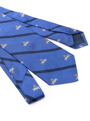 Lniany krawat w paski z wzorem paisley Polo Ralph Lauren