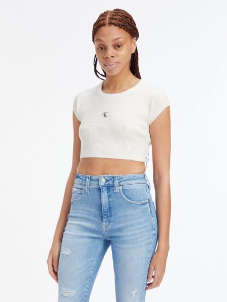 Crop top Calvin Klein Jeans fehér