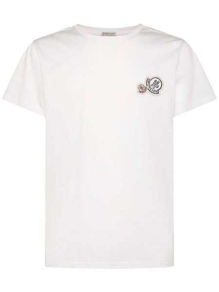 T-shirt i bomull Moncler vit