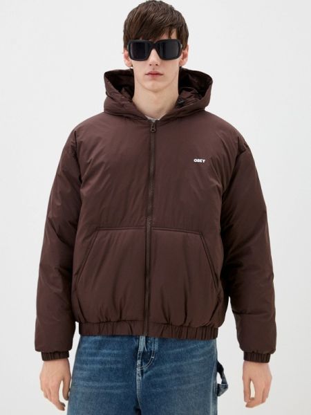 Утепленная куртка Obey коричневая