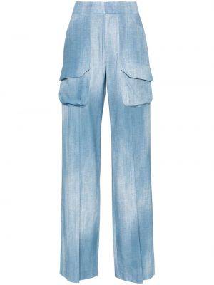 Rovné kalhoty s potiskem Ermanno Scervino modré