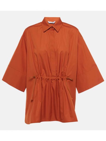 Bavlnená košeľa Max Mara oranžová