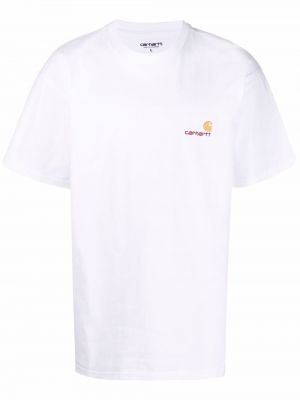 Bomull brodert t-skjorte Carhartt Wip hvit