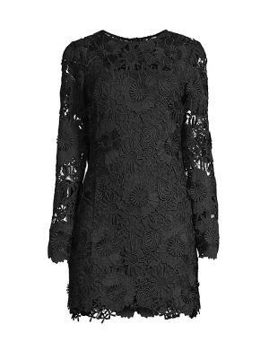 Кружевное платье мини с принтом Milly черное