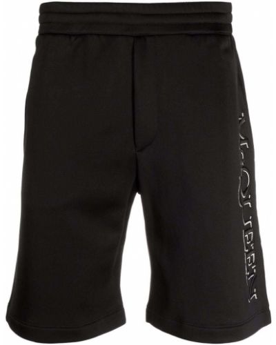 Pantalones cortos deportivos con bordado Alexander Mcqueen negro