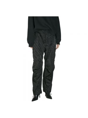 Czarne nylonowe spodnie cargo z dżerseju Alexander Wang