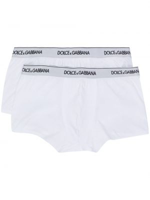 Boxeri cu broderie Dolce & Gabbana alb