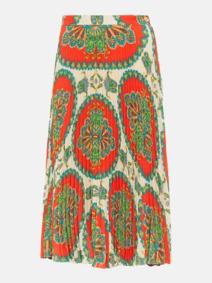 Plisované midi sukně s paisley potiskem Etro