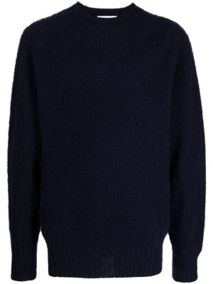 Пуловер с кръгло деколте Ymc синьо