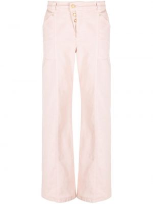 Pamučne hlače ravnih nogavica Tom Ford ružičasta