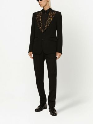 Žakete ar apdruku ar leoparda rakstu Dolce & Gabbana melns