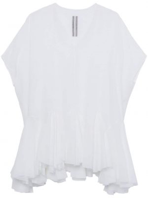 Βαμβακερή φόρεμα Rick Owens λευκό