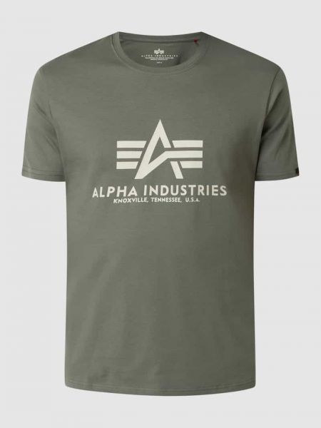 Koszulka z nadrukiem Alpha Industries zielona