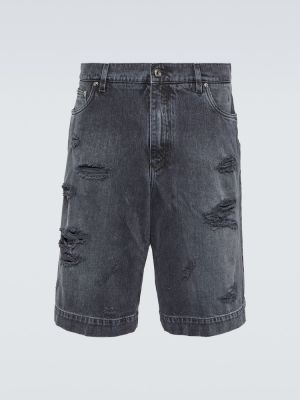 Kratke traper hlače s izlizanim efektom Dolce&gabbana plava