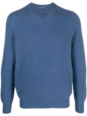 Sweter z kaszmiru filcowy Fedeli niebieski